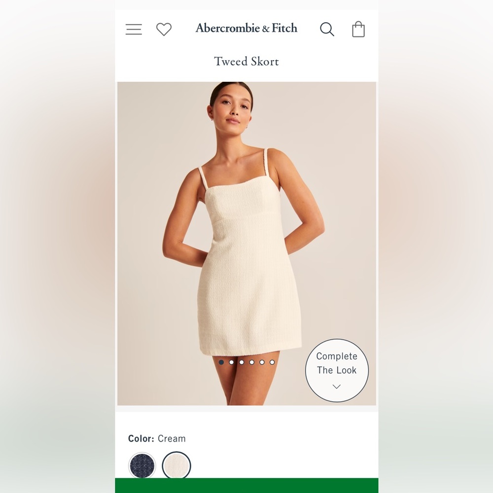 Abercrombie Tweed Skort dress in cream.